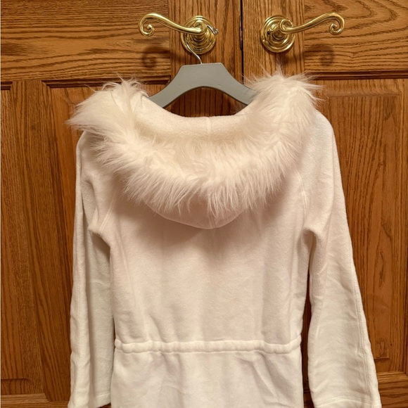 Bebe White Faux Fur Hooded Jacket - Picture 5 of 5